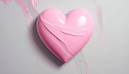 Elegant Pink Heart Shaped Dessert with Swirls on Textured Surface.