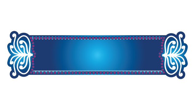 luxury blue arabic islamic banner title frame text box background