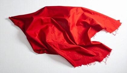 Torn Red Paper Roll with Jagged Edges on White Background