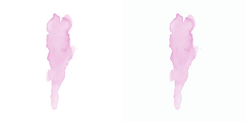 Elegant pink watercolor splash with subtle drips, isolated on white, ideal for feminine and artistic design applications