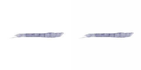 Two horizontal indigo watercolor brush marks with subtle texture on white background.