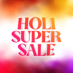 Fototapeta premium Happy Holi Sale social media feed template. Holi sale advertisement with vibrant colors. Vector illustration of Happy Holi Sale banner template for app and website