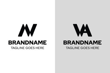 Letter N or VA Dynamic Modern Logo, symbolizing motion, energy, and bold modern identity