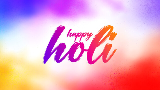 Happy Holi Festival Of Colors Illustration Of Colorful Gulal For Holi. Indian Festival Of Happy Holi colorful Background.Happy Holi background card design for color festival of India celebration.