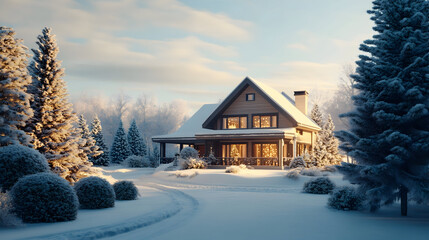 house in the snow
