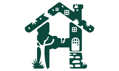 Letter H Home Logo, Letter H 3d style with home combination logo design, vector illustration