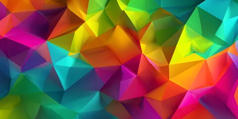 Obraz premium Vibrant Rainbow Polygonal Abstract Background Texture