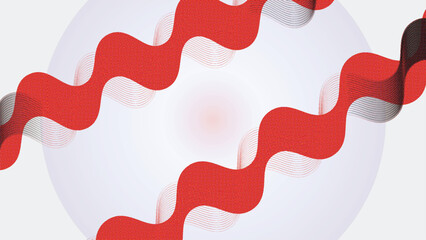 Abstract Red Wave Pattern Background with Halftone Texture and Flowing Lines
