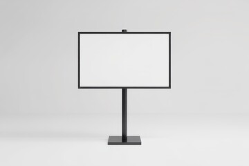 Obraz premium Black framed blank white screen on a stand blank screen display