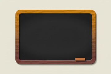 Blank black chalkboard with wooden frame and chalk piece blackboard empty