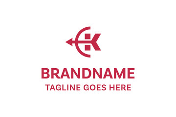 Letter K Archer Arrow Logo, symbolizing precision, focus, and direction