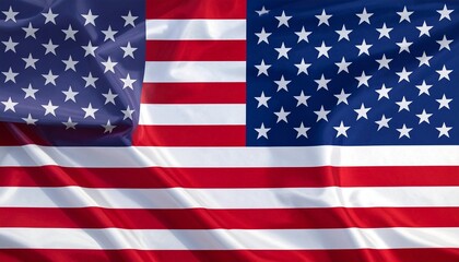 Fototapeta premium US flag with person standing on red stripe—symbolizing patriotism, identity, and individual connection to national values.