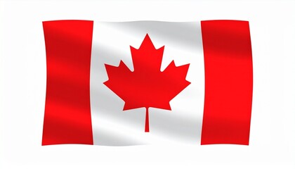 Canadian flag with red maple leaf centered on white, flanked by red bars&mdash;symbol of national pride, unity, and identity.