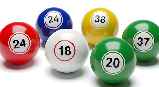 Colorful bingo balls display