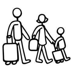 Cute Summer Life Doodle Activities hand drawn black and white outline