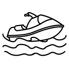 Cute Summer Life Doodle Activities hand drawn black and white outline