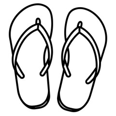 Cute Summer Life Doodle Activities hand drawn black and white outline