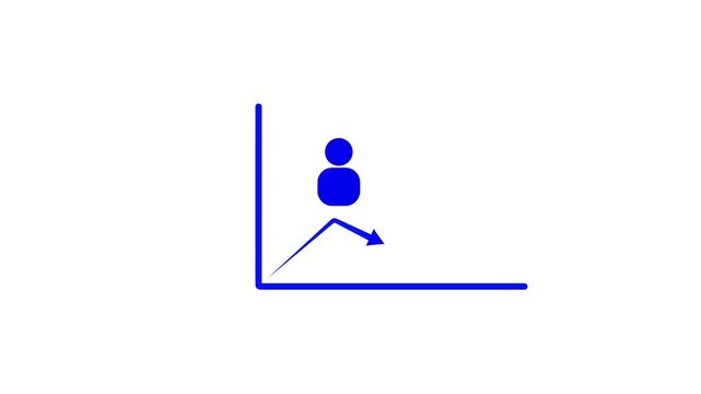 Blue L-shaped line with a small blue arrow pointing inwards at the corner on a white background icon