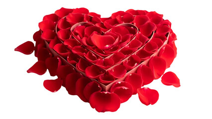 heart of red rose petals