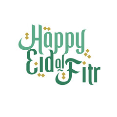 Happy Eid al-Fitr Greeting Typography Design