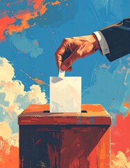 Casting a Vote - A Symbol of Democracy and Civic Duty.