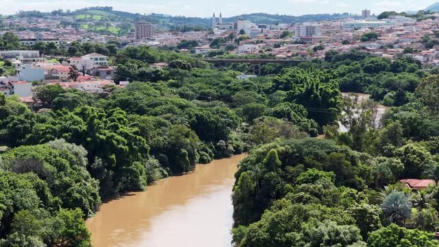 Rio Pardo Skyline Of Sao Jose Do Rio Pardo In Sao Paulo Brazil. Downtown Cityscape. Countryside City. Medieval Church. Sao Jose Do Rio Pardo In Sao Paulo Brazil. Beautiful Skyline.