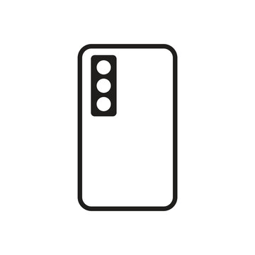 Solid smartphone rear camera module icon