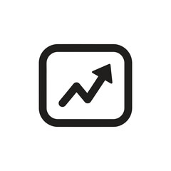Stock market increase trend icon showing financial progress and gain