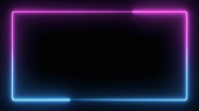 Thin Neon Line Border Sweep Glow Frame