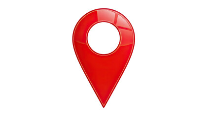 Red location pin icon for navigation and mapping purposes