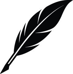 Obraz premium Quill pen silhouette vector art illustration and minimal black and white design