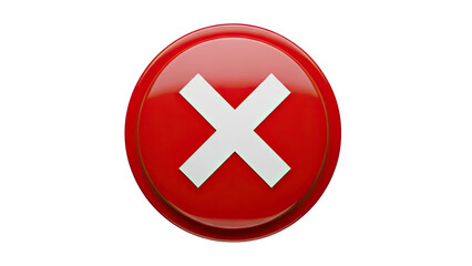 Obraz premium Red circle with white X symbol for rejection or cancellation