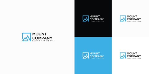 simple mountain business financial  logo design vector template.
