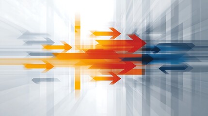 Abstract Strategic Alignment Concept with Arrows Converging into Precise Center
