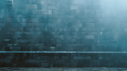 朝霧の中の青灰色の城壁 / Blue-Grey Castle Wall in Morning Mist