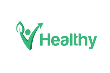 Healthy People Leaf Arrow Logo Icon Design. Abstract Natural Growth Concept Symbol for Medical Wellness, Eco Brand, Life Coaching, and Healthcare Identity Logo