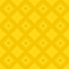 Seamless yellow abstract pattern with geometric abstract flowers