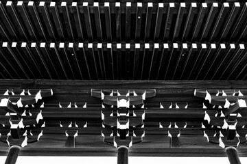 日本建築の木組み構造を捉えたモノクロパターン