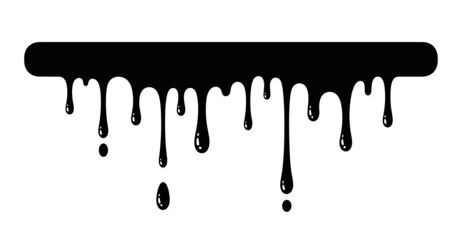 Black dripping paint border with sleek silhouette effect on white background