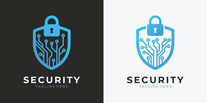 Cyber security shield logo design