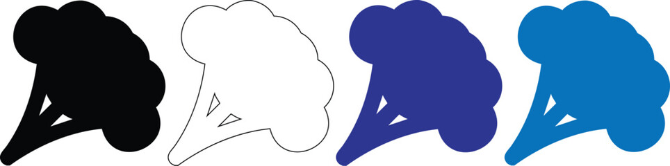 Obraz premium Colorful Broccoli Illustrations Set in Various Shades