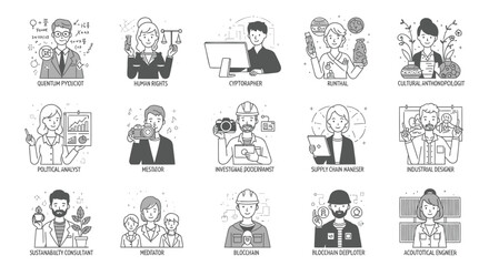 Fototapeta premium Business professionals engaged in various activities with coworkers and technology