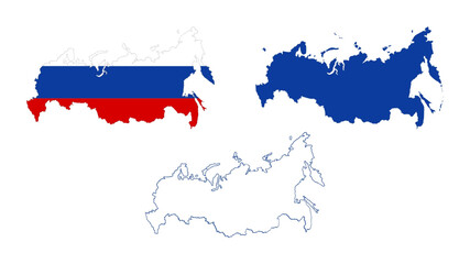 Obraz premium set of Russia map isolated on white background