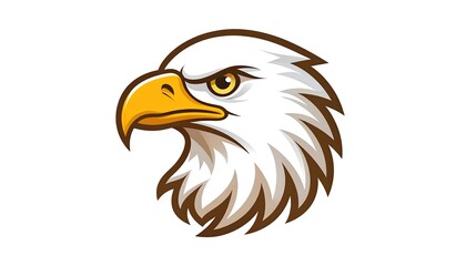 Obraz premium Eagle Head Mascot - Fierce Gaze and Majestic Plumage Illustration.