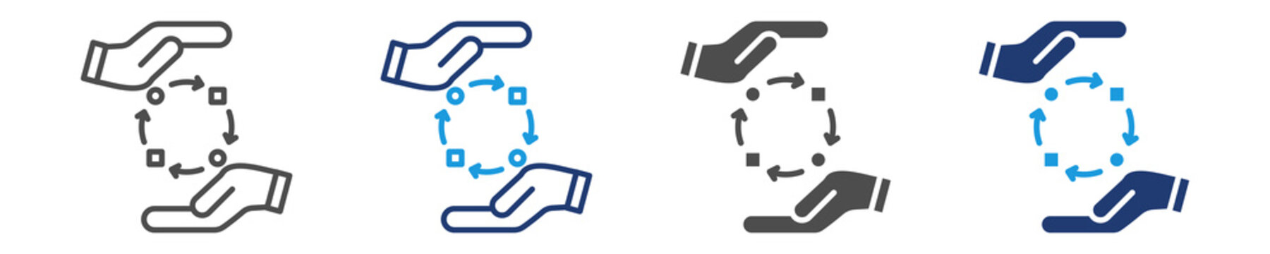 associated techniques icon set multiple style