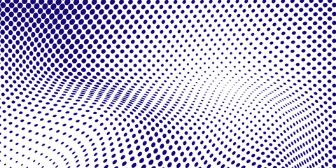 Flowing dots particles wave pattern 3D curve halftone blue gradient curve shape isolated on white background. Vector in concept of technology, Futuristic technology concept modern. eps 10