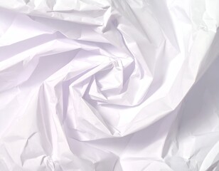 Obraz premium Close-up of a crumpled white surface with swirling textures and sharp folds