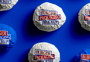Burger Wrapping Paper Pattern Mockup in Repetitive Layout