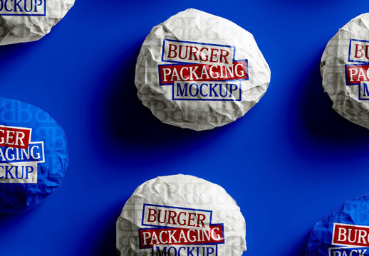 Burger Wrapping Paper Pattern Mockup in Repetitive Layout
