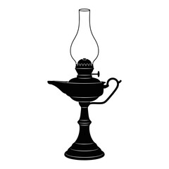 Fototapeta premium Vintage Hurricane Oil Lamp Illustration